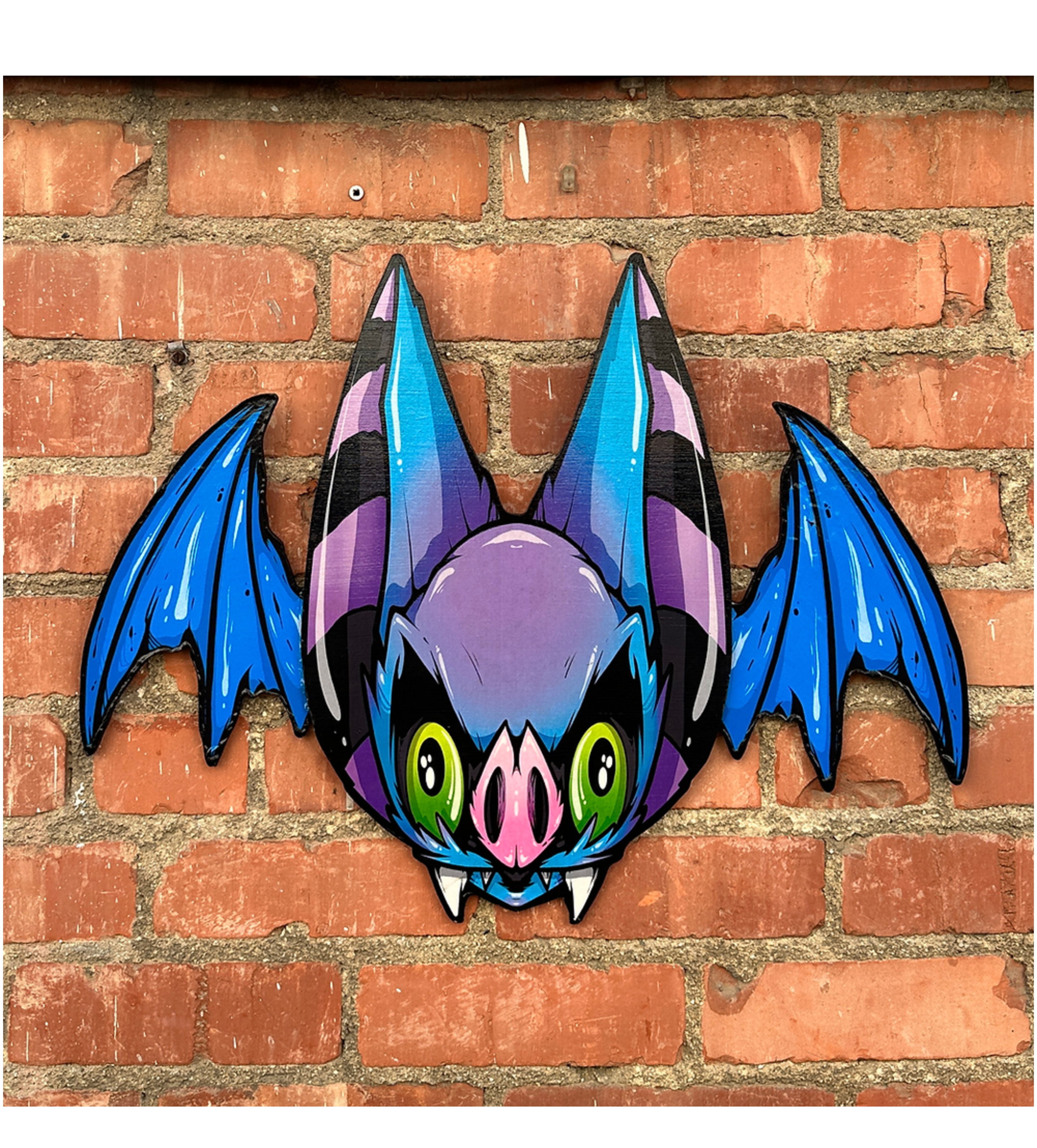 Freaking Ding Bat Print On Wood 