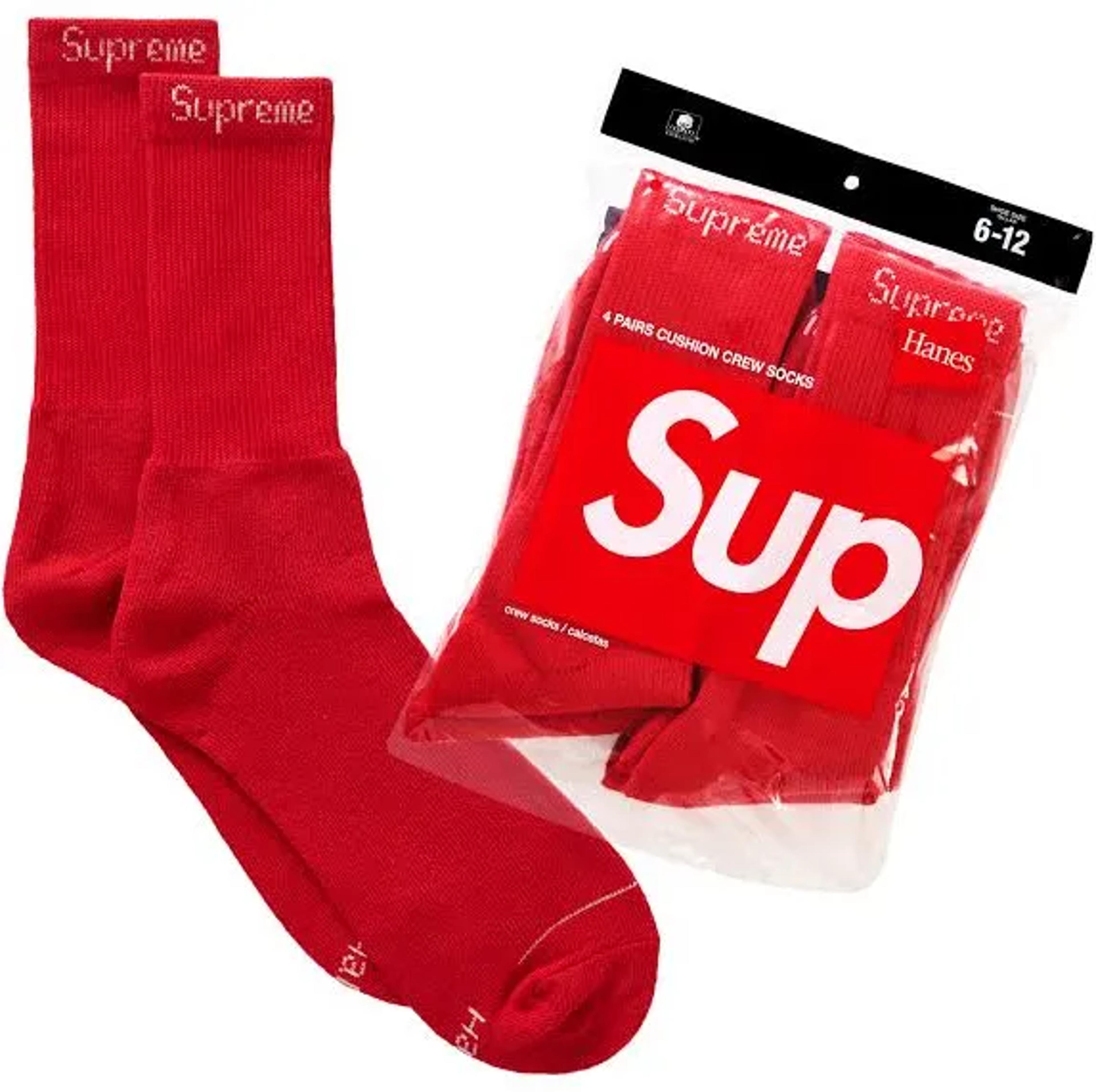 Supreme Hanes Socks (Red)