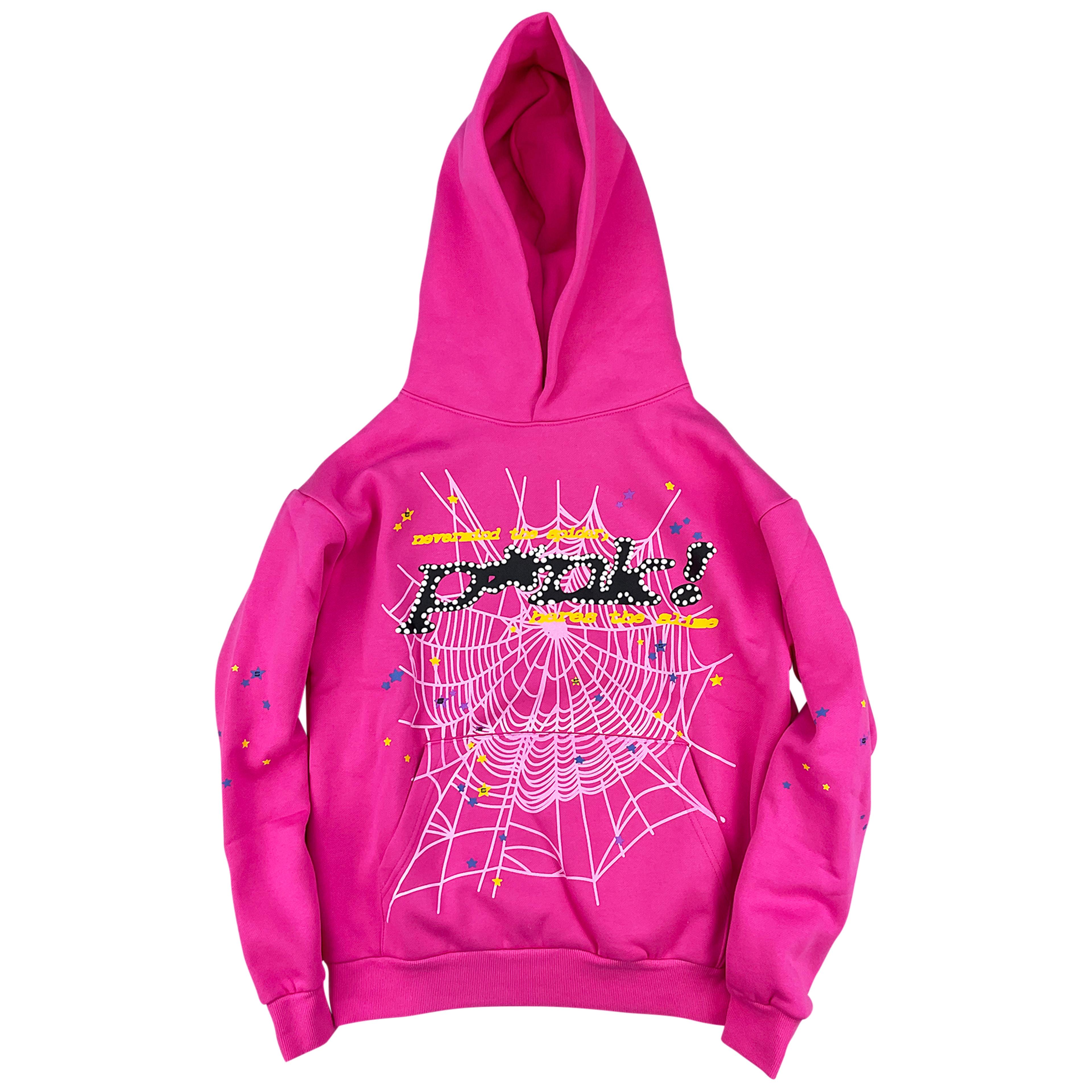 Sp5der P*NK Black & Pink Hoodie Sweatshirt | Spider Worldwide