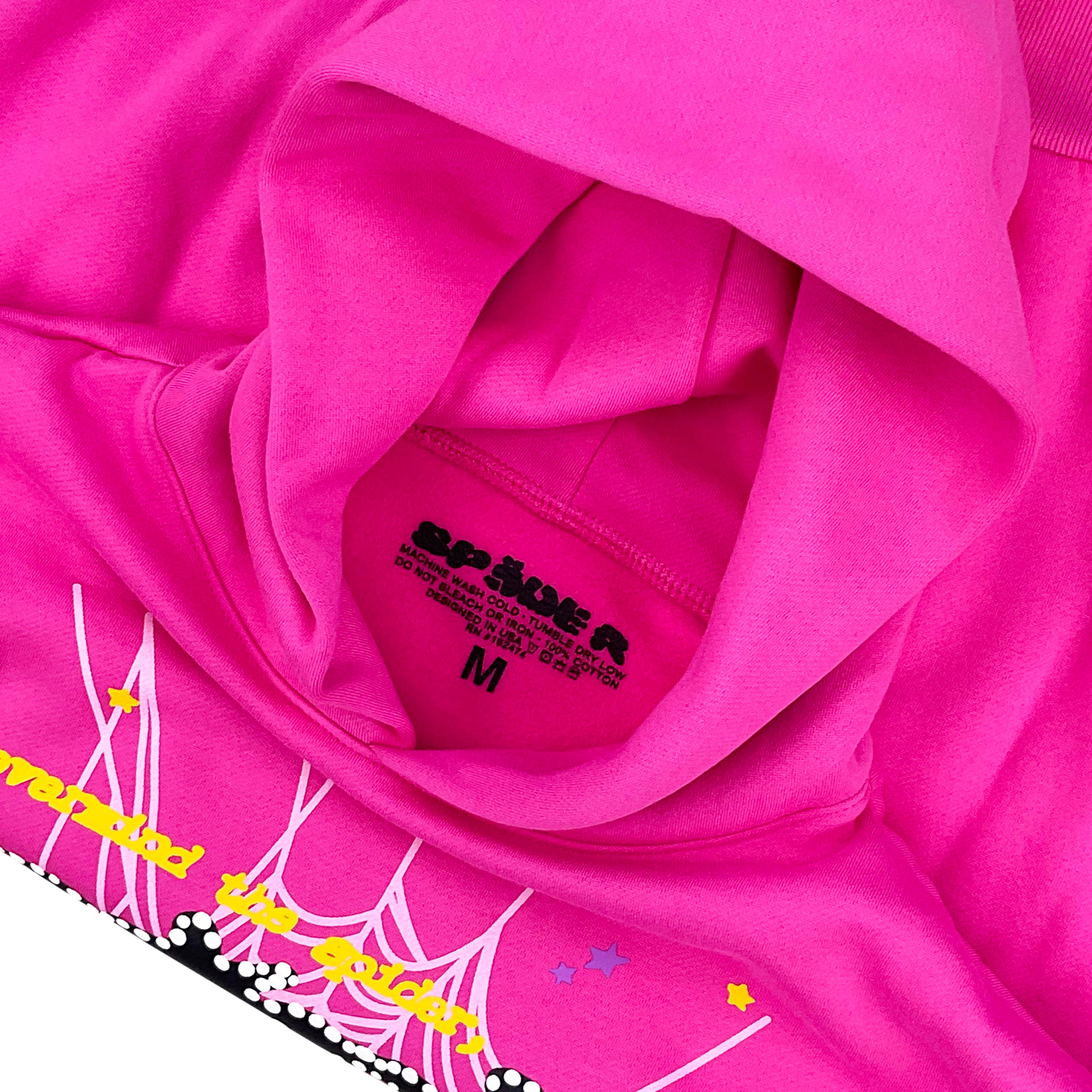 Alternate View 2 of Sp5der P*NK Hoodie Sweatshirt Pink Black | Spider Worldwide