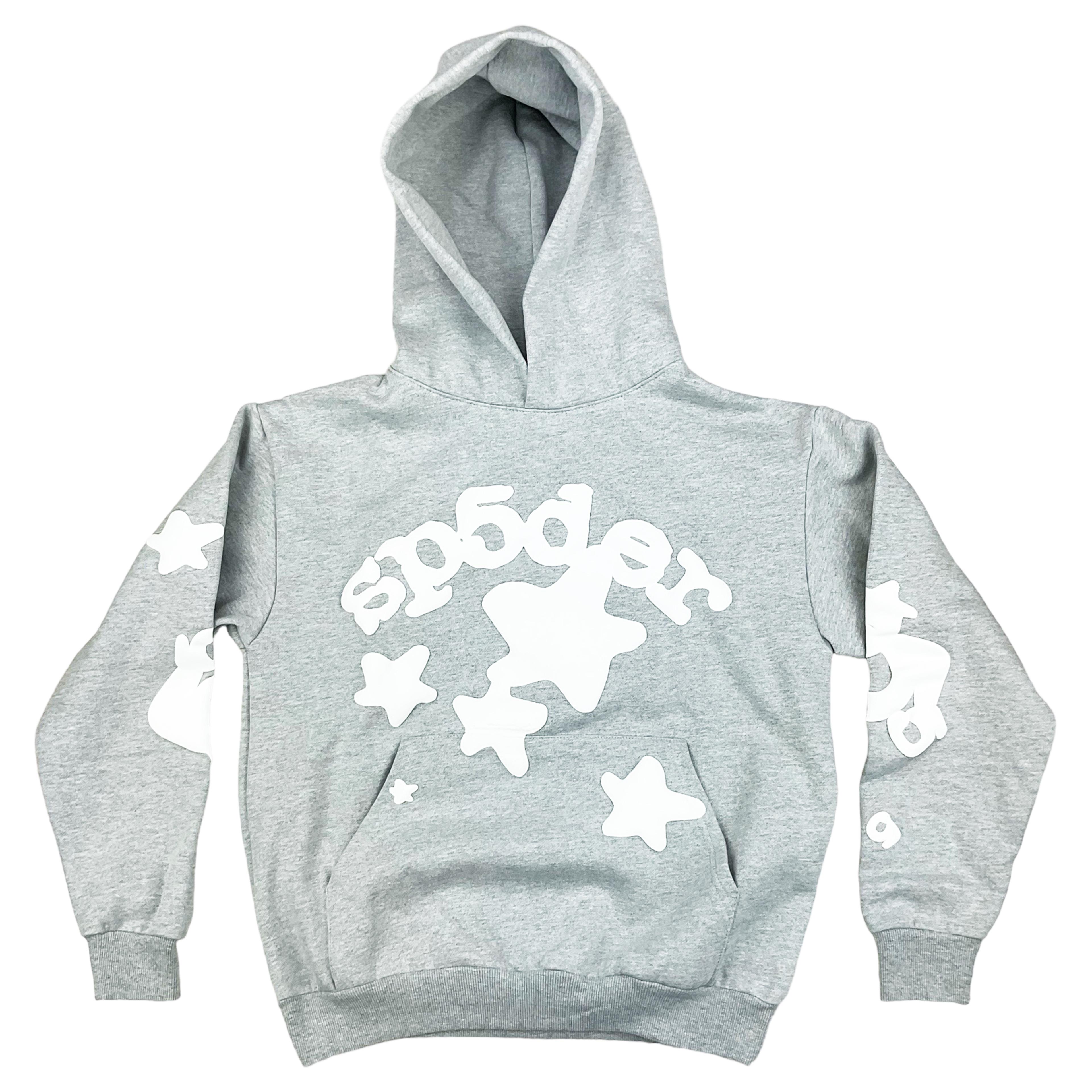Sp5der Beluga Grey Hoodie Sweatshirt | Spider Worldwide