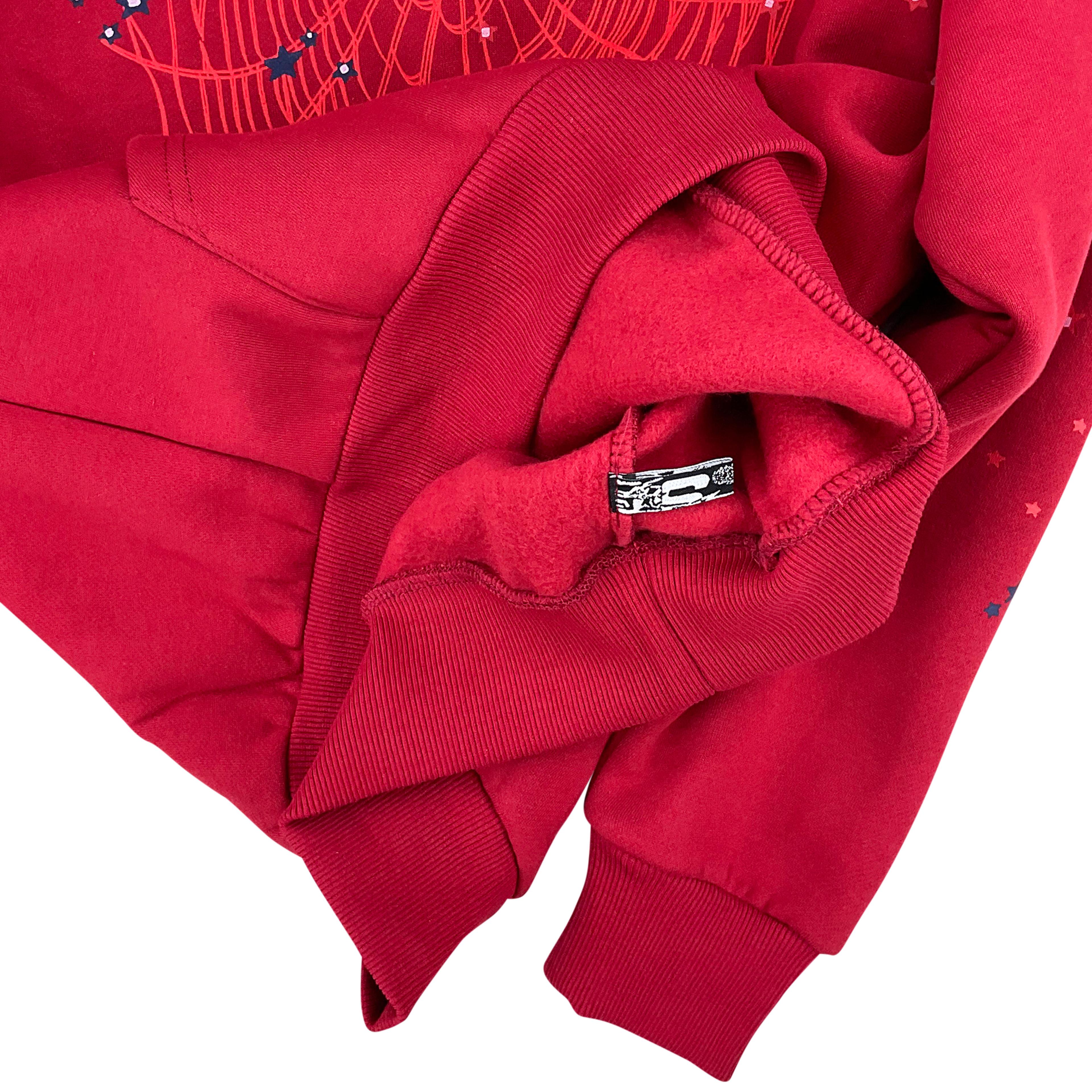 Alternate View 3 of Sp5der Red Angel Number 555 Hoodie Sweatshirt Red | Spider Worldwide