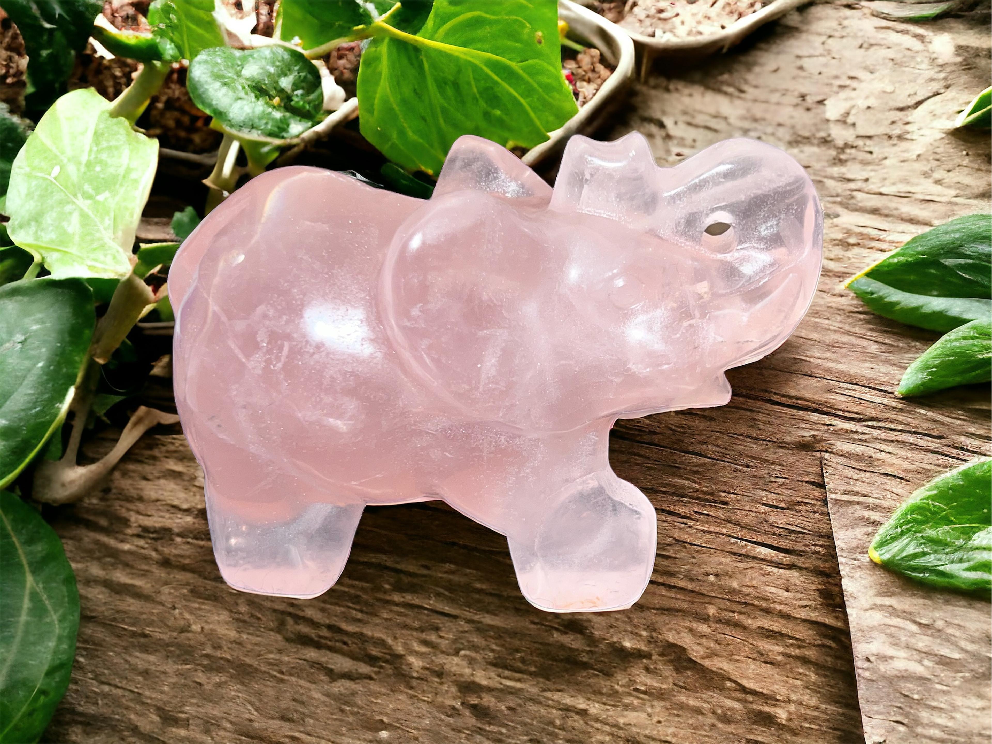 Rose Quartz Elephant "Attract love and good luck"