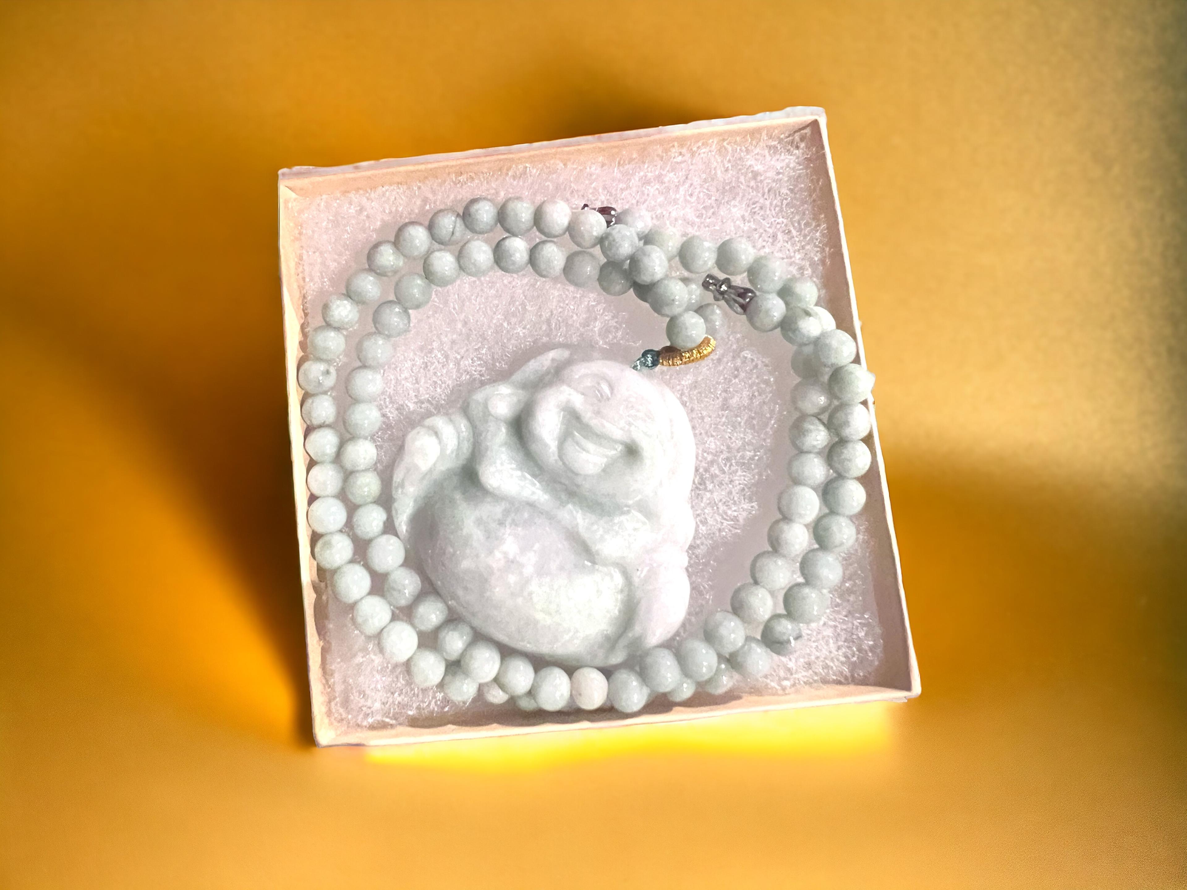 Jade Buddha necklace great gift idea