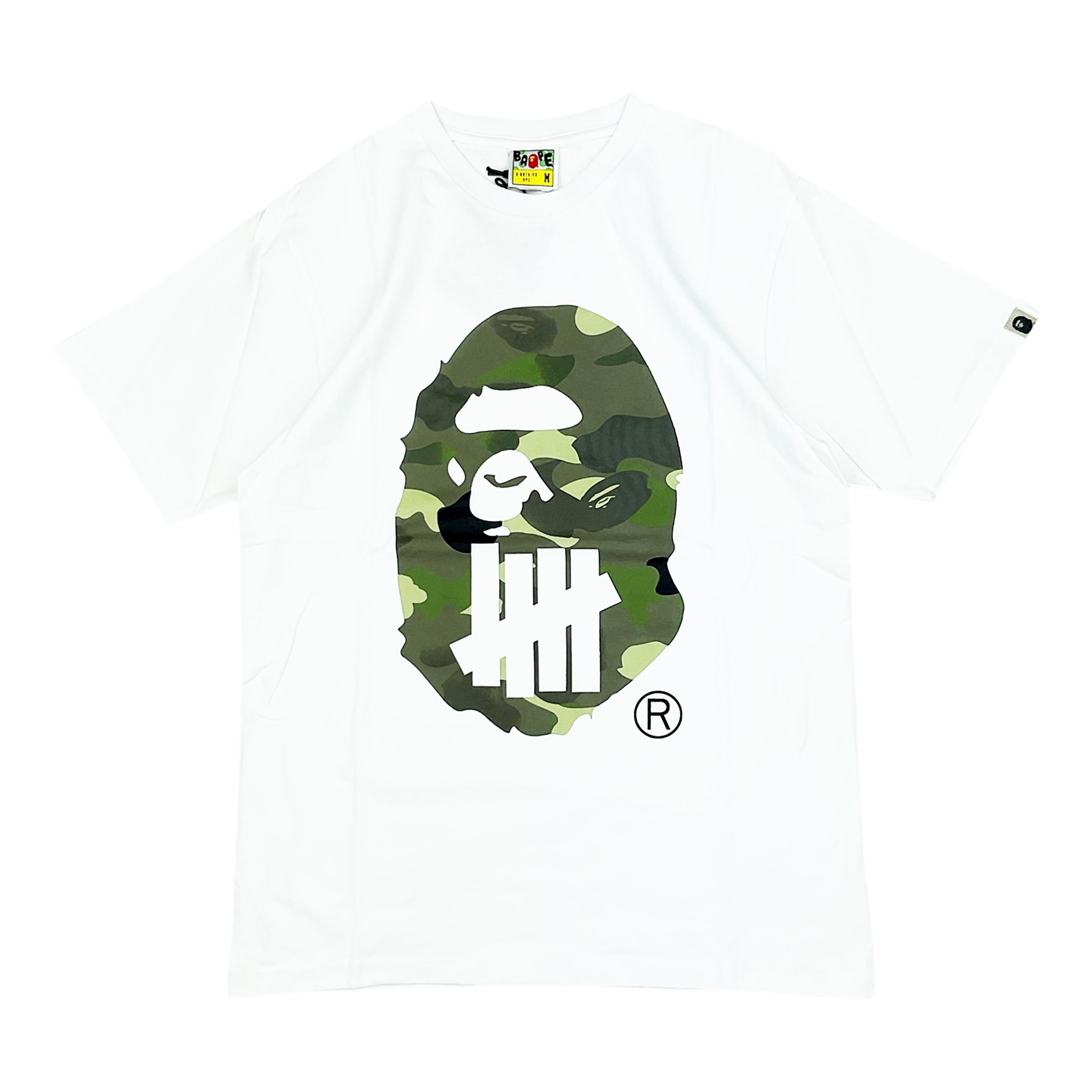 BAPE x Undefeated Camo Ape Head T-shirt White | A Bathing Ape