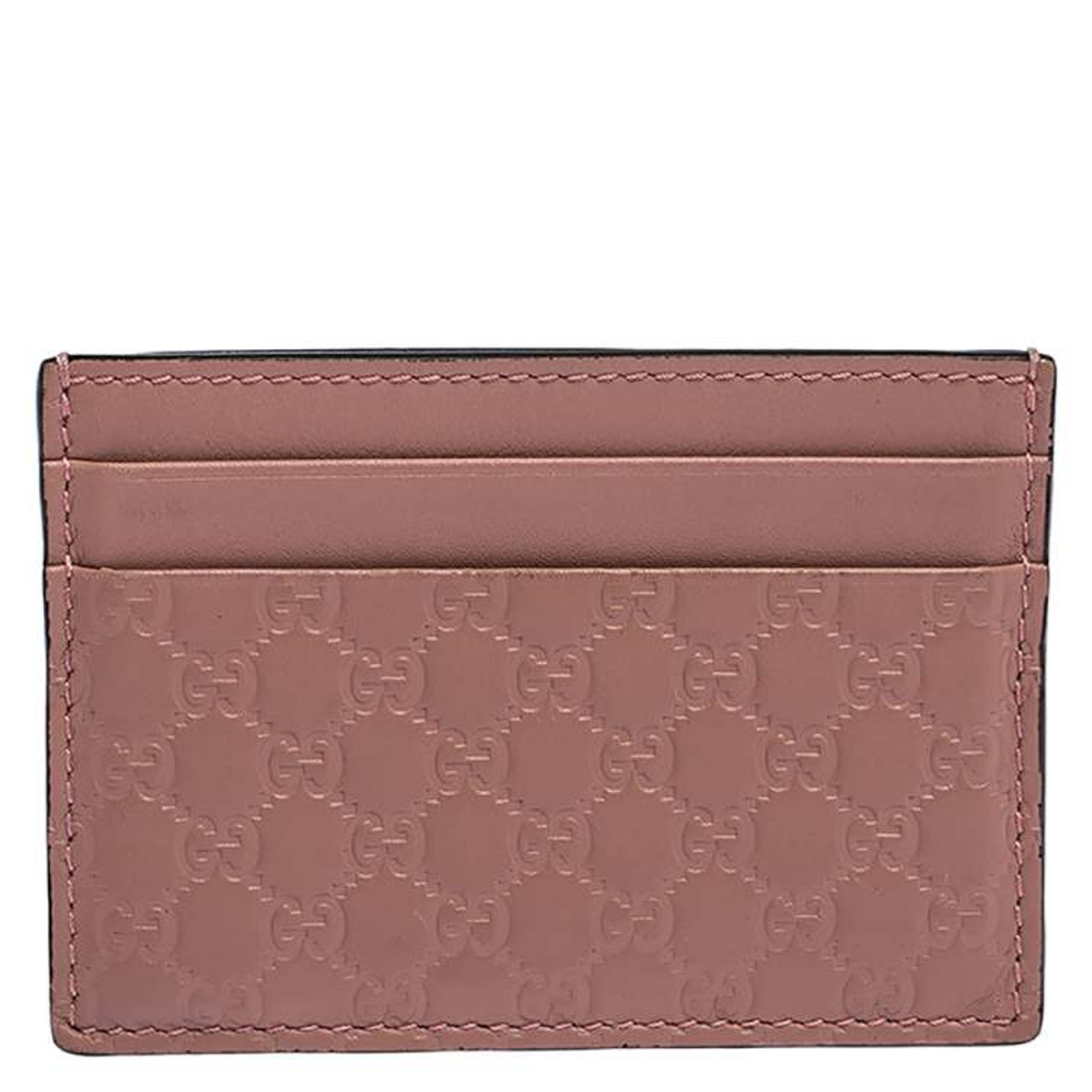 Gucci Pink Microguccissima Leather Card Holder