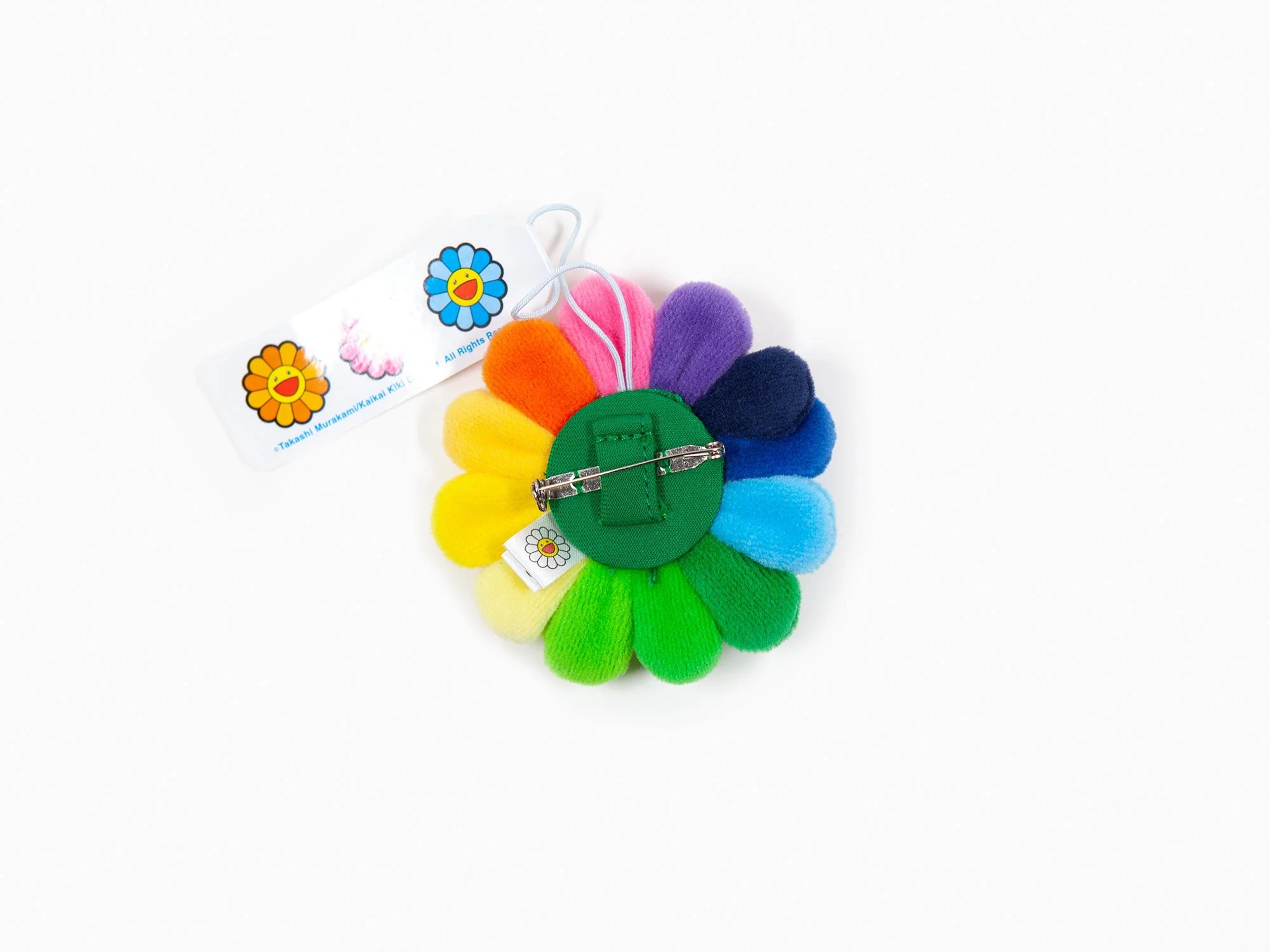 Takashi Murakami Flower Plush Pin Rainbow/White