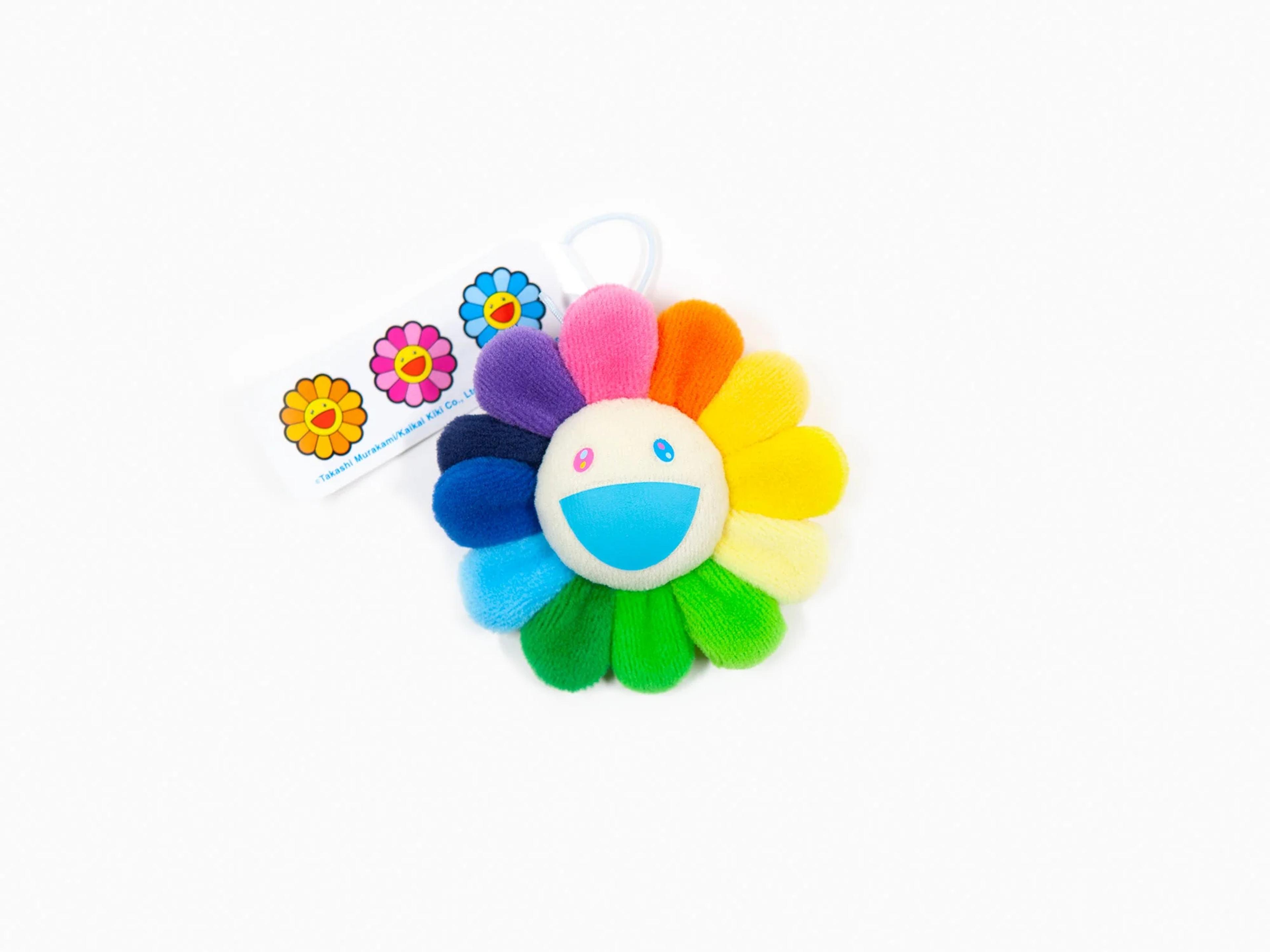 Takashi Murakami Flower Plush Pin Rainbow/White