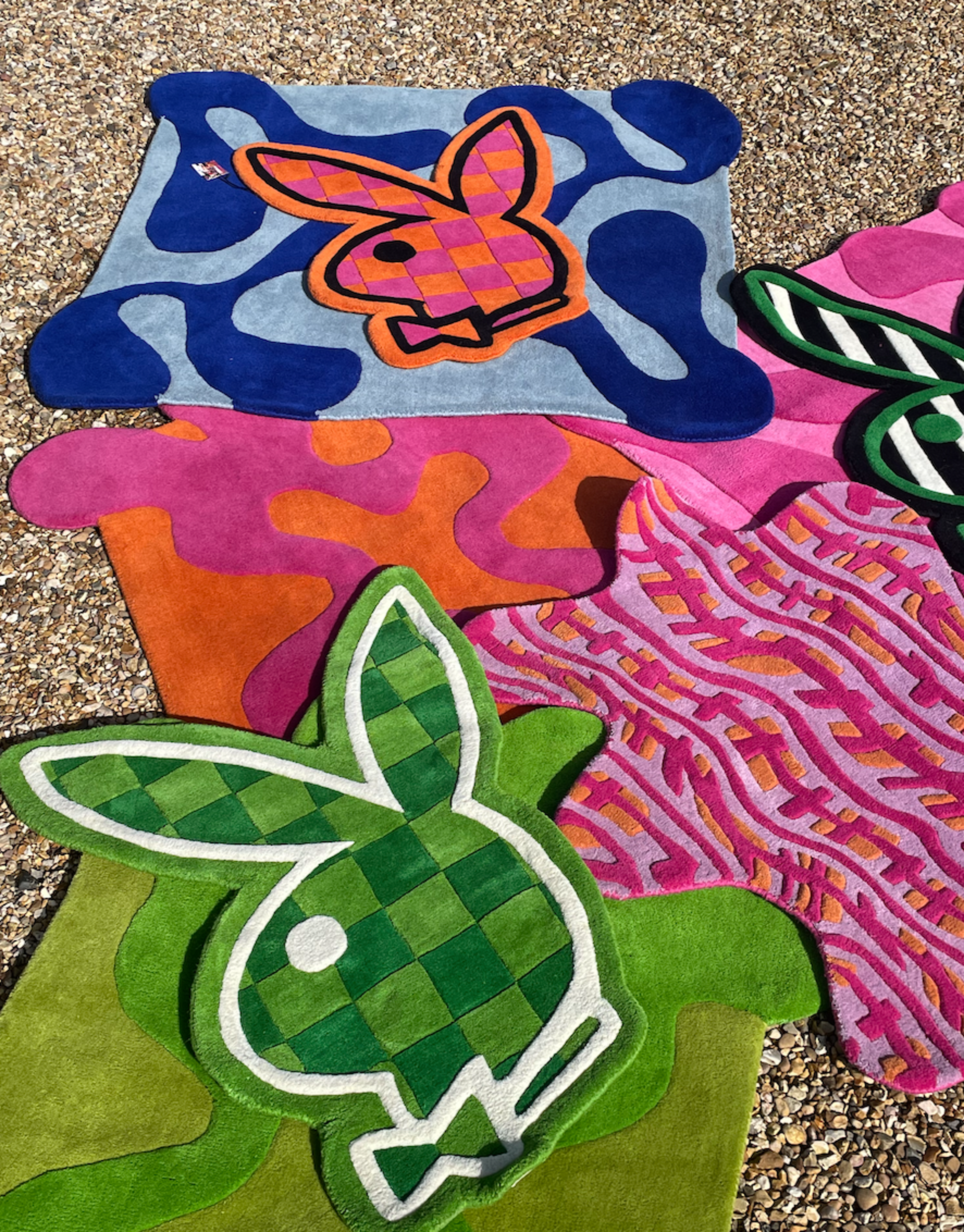 Alternate View 3 of PLAYBOY x WAVEY CASA Bunny head Rug - Green Check