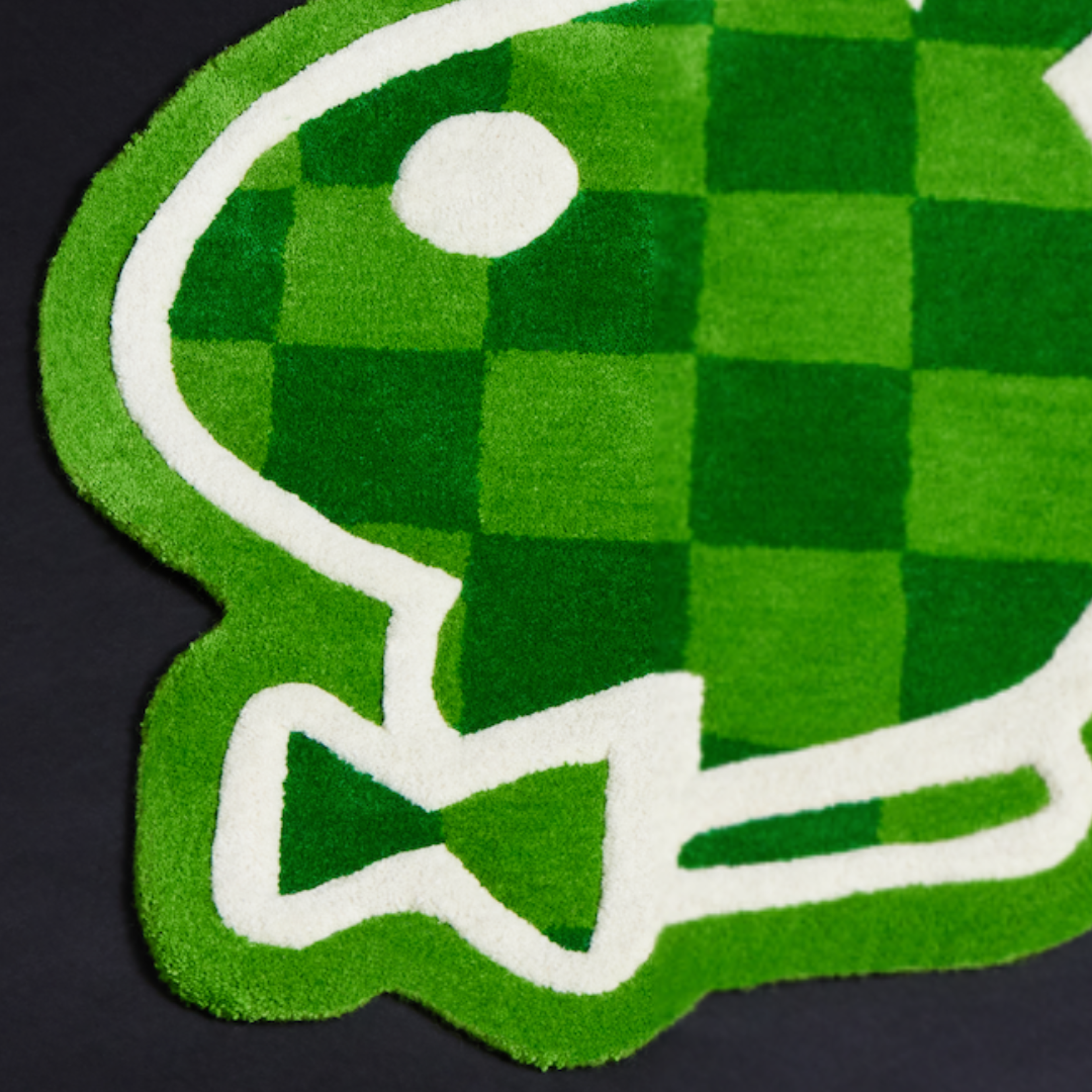 Alternate View 1 of PLAYBOY x WAVEY CASA Bunny head Rug - Green Check