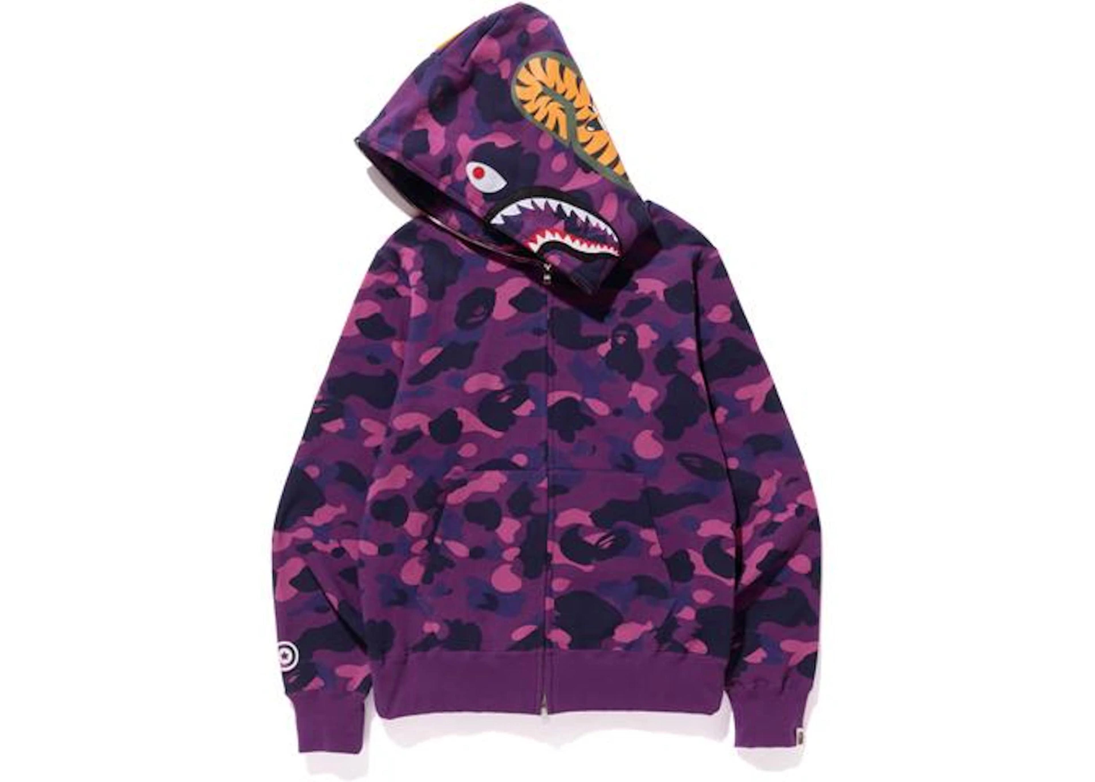 Alternate View 1 of BAPE Color Camo Shark Full Zip Hoodie Purple