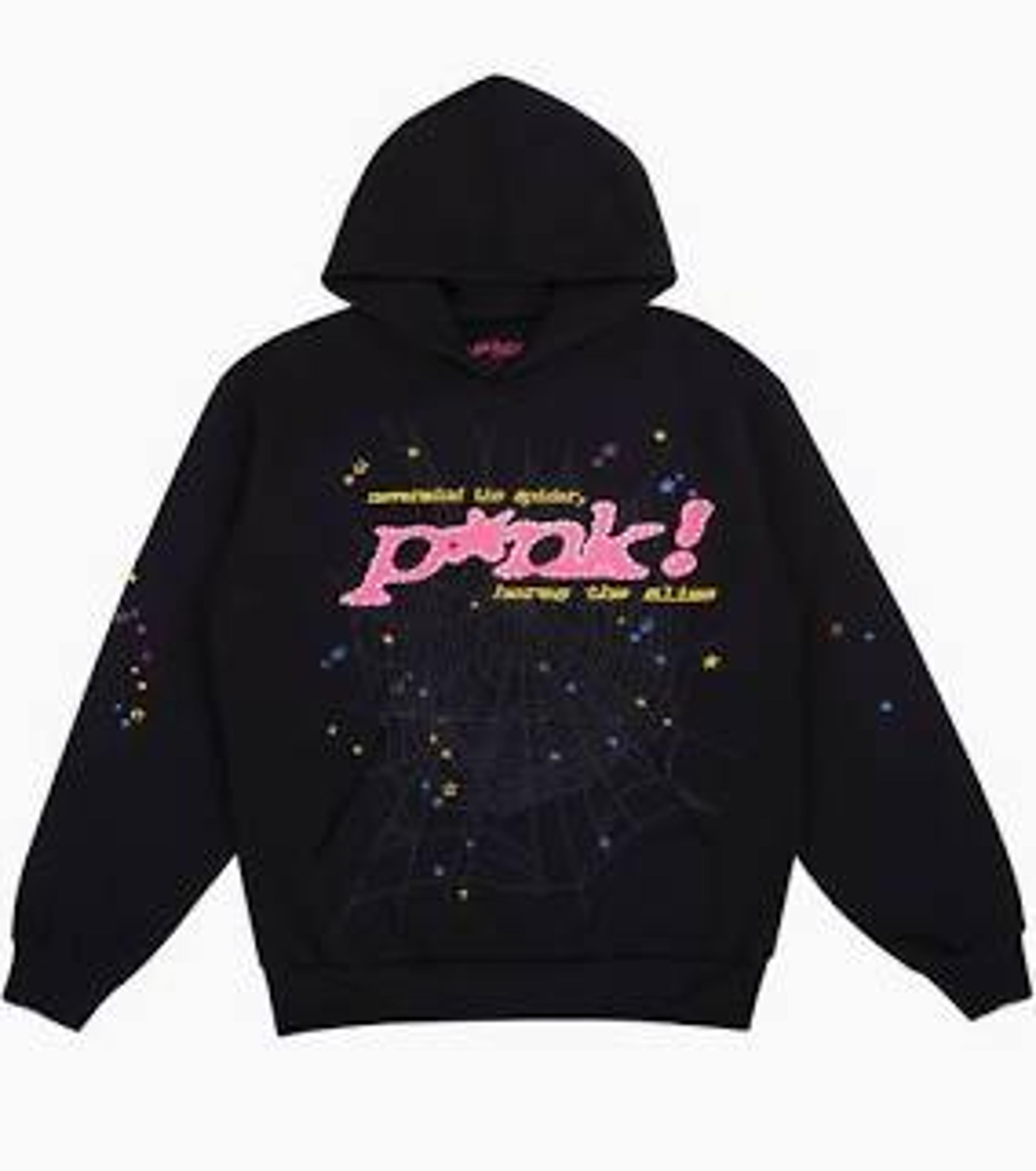 Sp5der P*NK Hoodie Black Spider