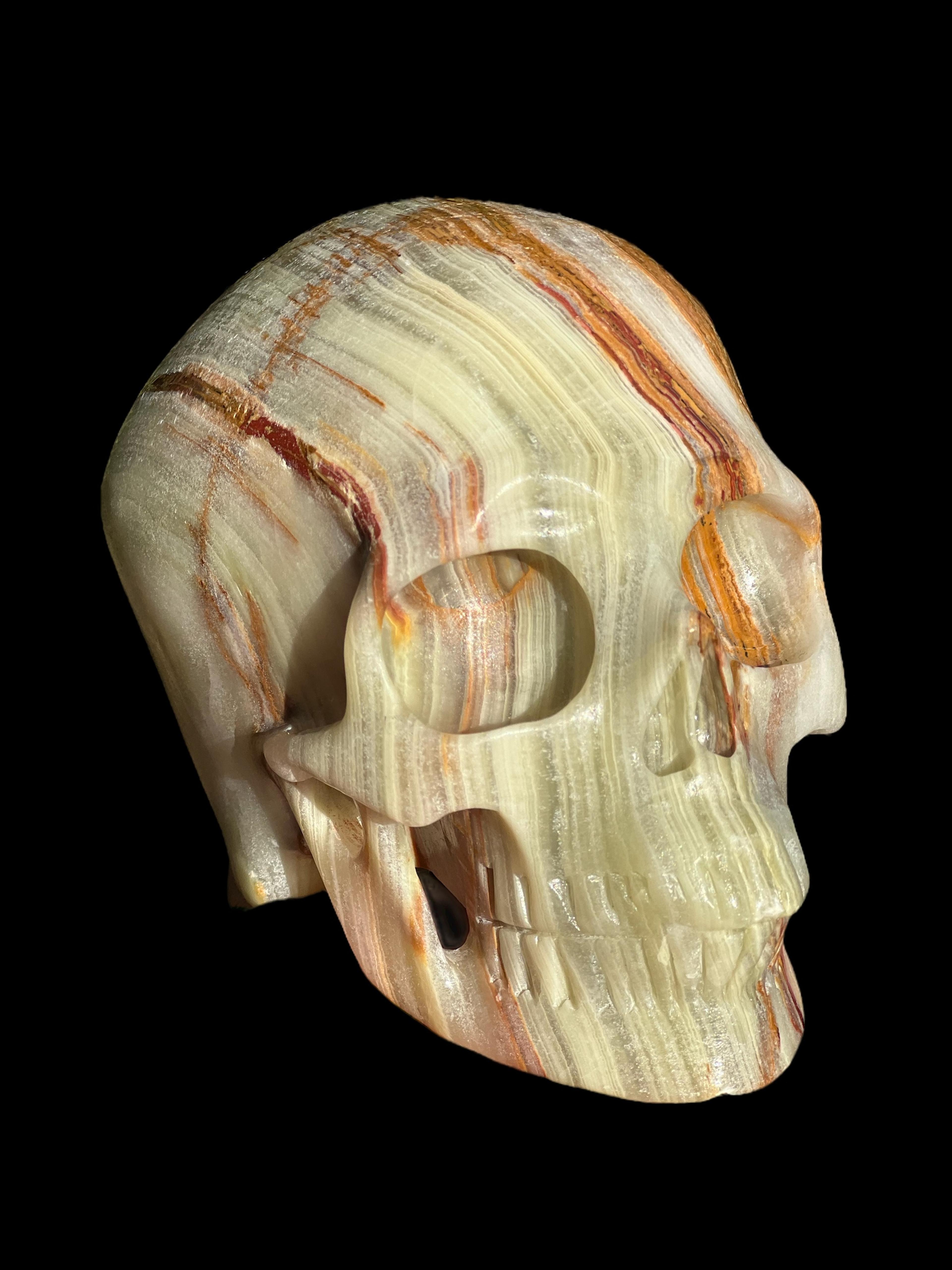 Alternate View 1 of Stunning Banded Calcite Skull