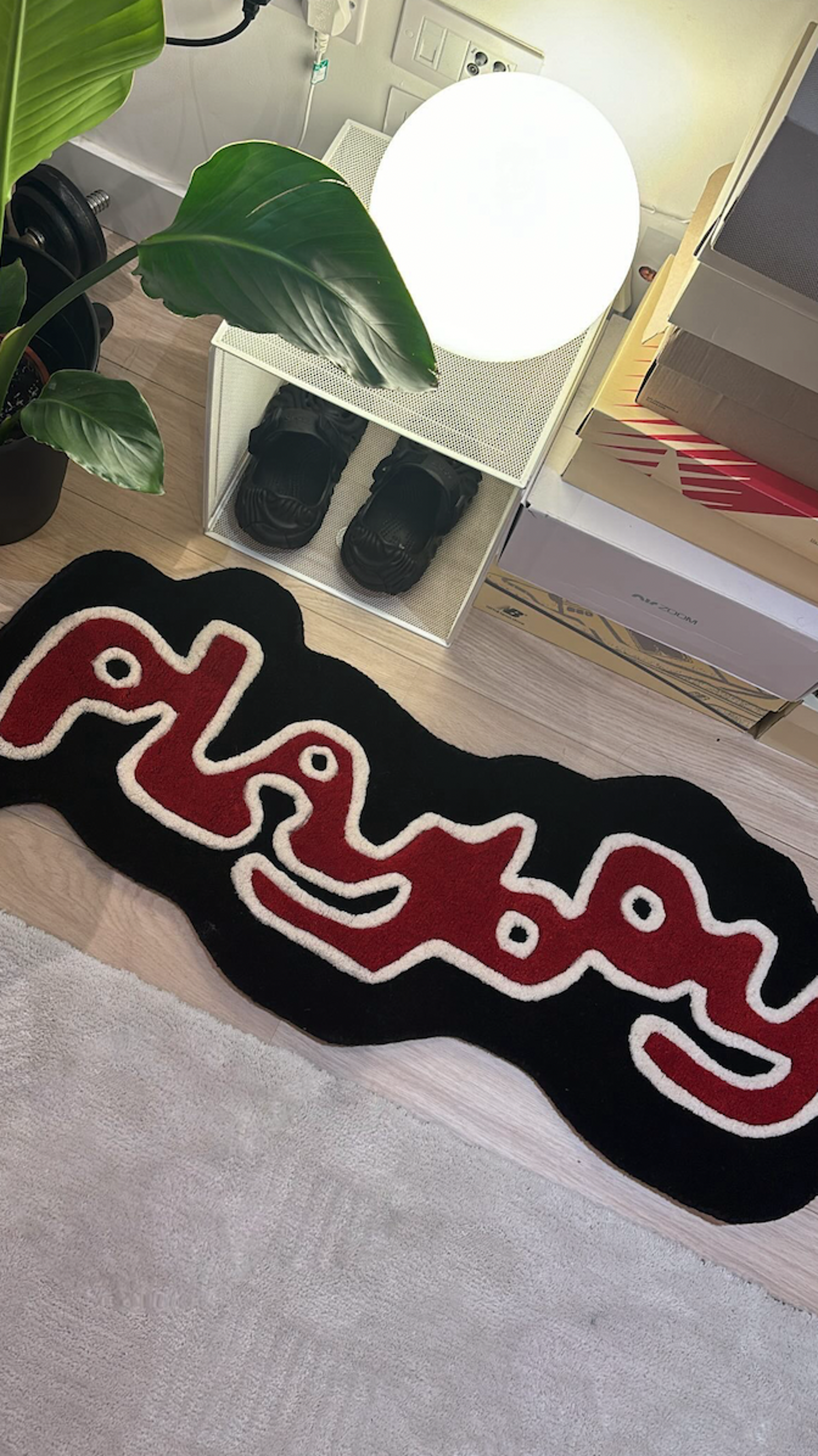 Alternate View 1 of PLAYBOY X WAVEY CASA Playboy Runner Rug - Black & Red