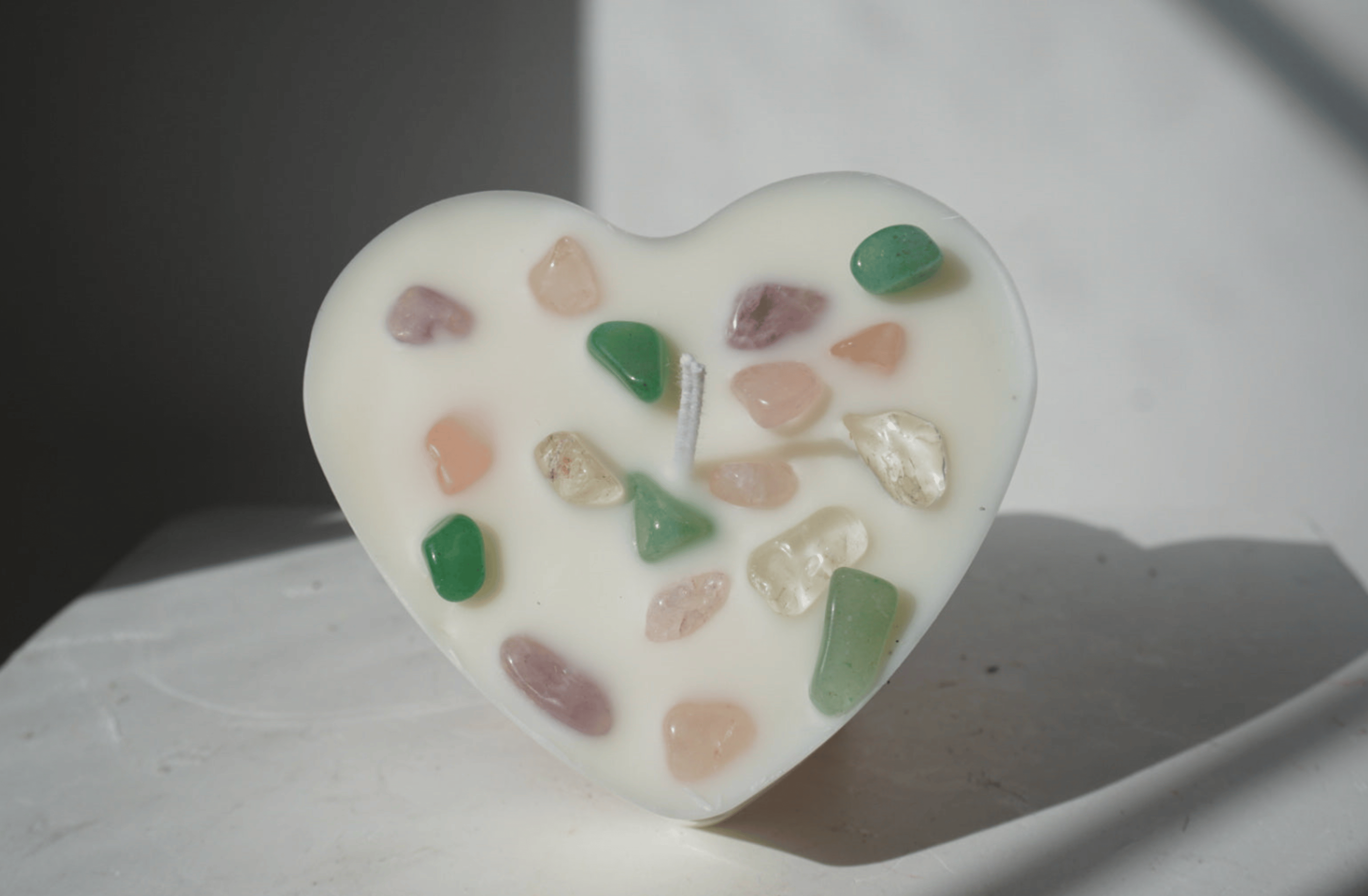 Crystal Heart Candle