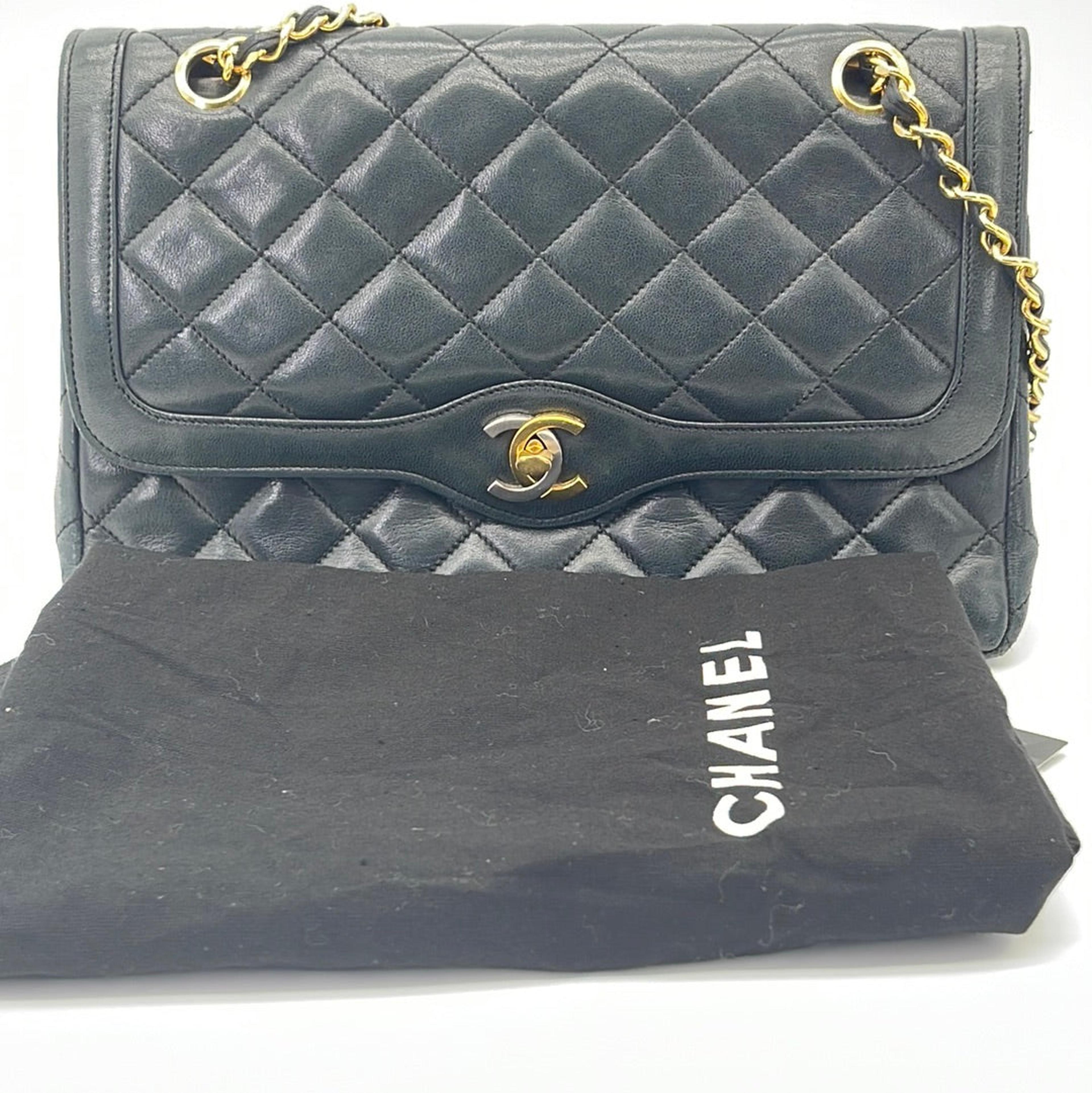 NTWRK - Vintage CHANEL Paris Limited Double Flap Quilted Black Lambskin