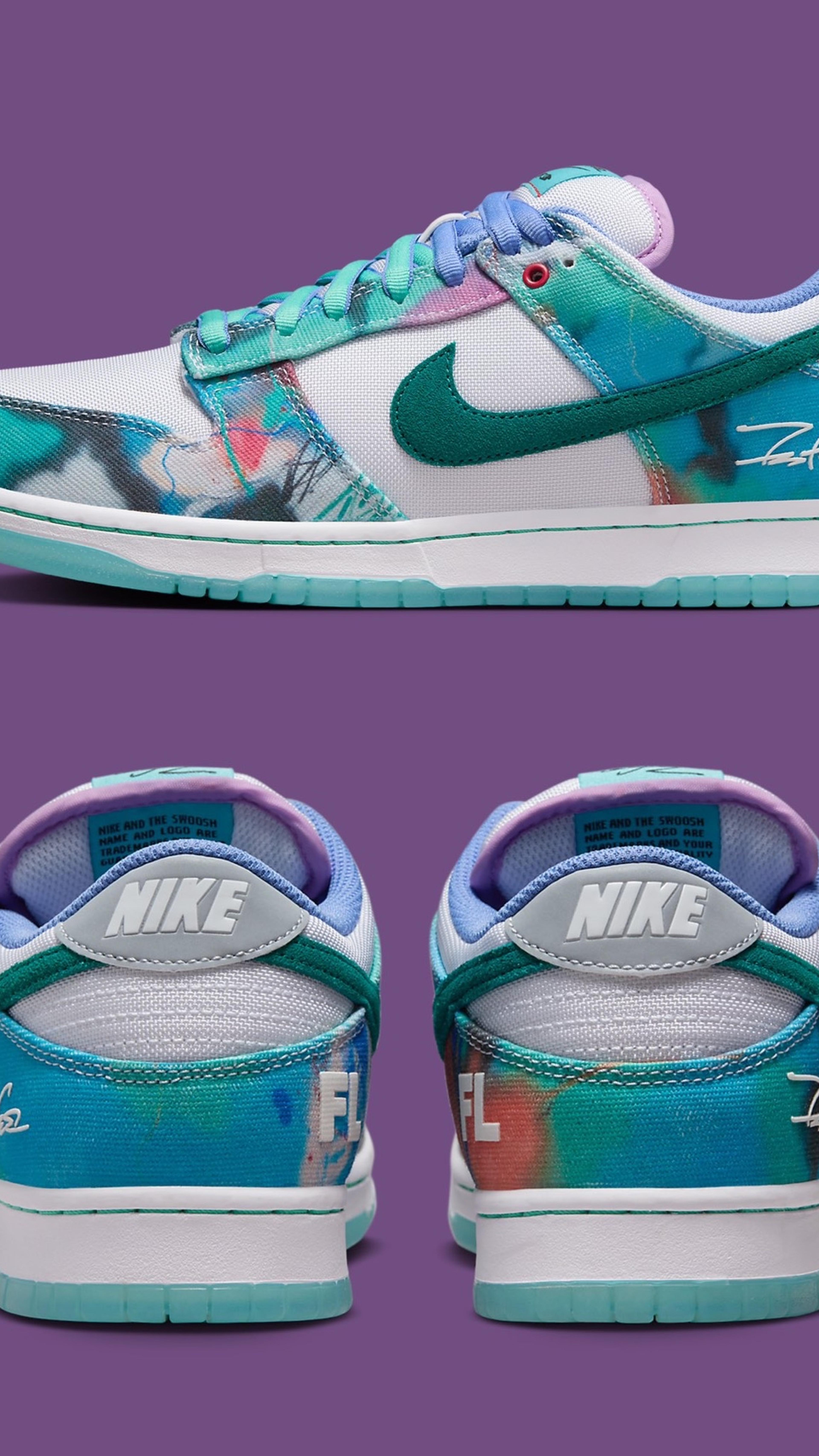 Preview image for the show titled "Mys Wheel- ANY SIZE DS SB DUNK FUTURA Laboratories Bleached Aqua" at May 10, 2024
